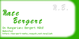 mate bergert business card